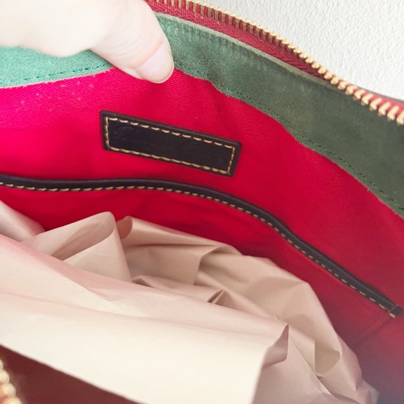 Dooney & Bourke Florentine Toscana Crossbody Hobo Navy Shouler Bag Purse Leather - Picture 9 of 9